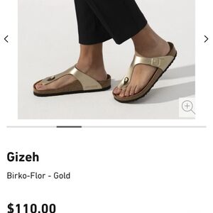 Birkenstock Gizeh Sandals in Shiny Gold